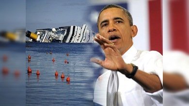 Republicanos comparan a Obama con el capitán del Costa Concordia