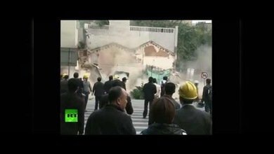 Un súbito hundimiento del terreno 'devora' varios edificios en China