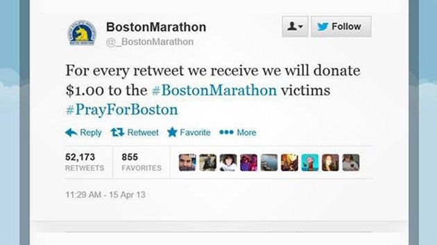 Decenas de cuentas falsas en la red invitan a donar fondos para las víctimas de Boston