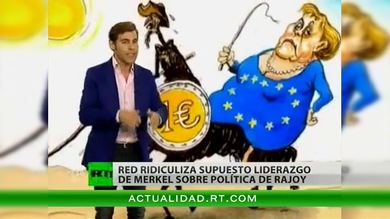 Merkel, el personaje central de las caricaturas de España