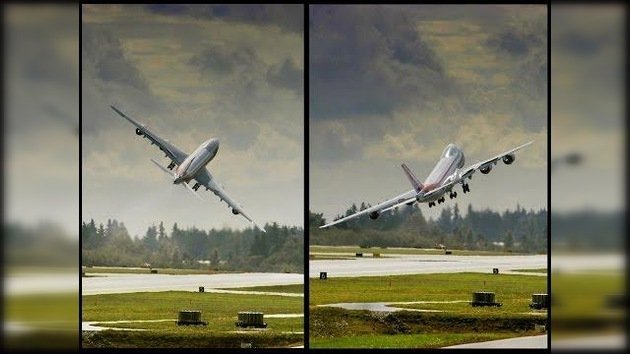 El inusual y peligroso despegue de despedida de un Boeing 747