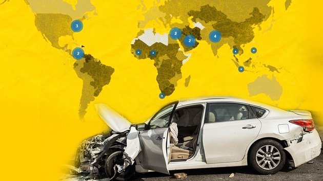 Mapa: ¿Cuál es el país con más muertes por accidentes de tránsito?