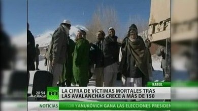 Crece el número de víctimas por avalanchas de nieve en Afganistán