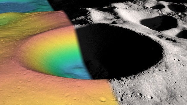 Hallan hielo en el fondo de un cráter lunar