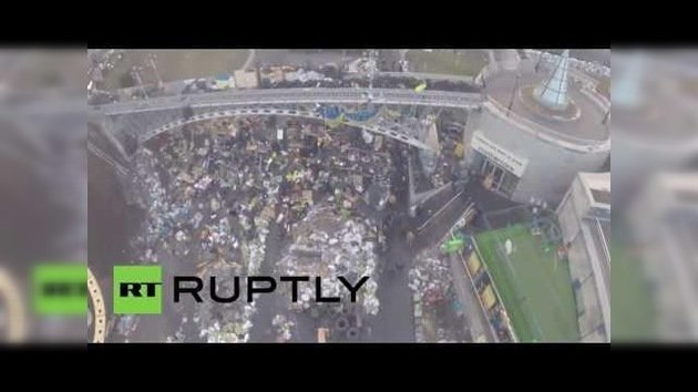 Maidán apocalíptico: la plaza principal de Kiev vista a ojo de Drone