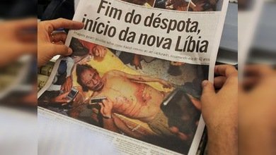 El cuerpo del coronel fue trasladado a la ciudad de Misurata