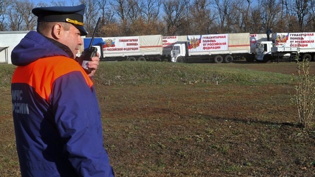 El quinto convoy de ayuda humanitaria rusa llega al este de Ucrania
