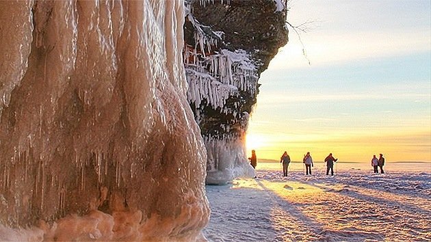 Fotos, video: El intenso frío en EE.UU. permite acceder a maravillosas cuevas de hielo