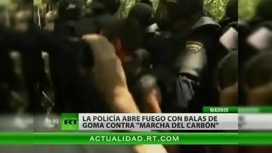 España: carga policial contra los mineros que protestan en Madrid deja varios heridos