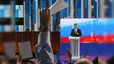 Medvédev dio la rueda de prensa más numerosa desde el inicio de su mandato