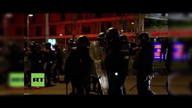 Fuertes choques entre la Policía y los manifestantes en los disturbios tras la Marcha de la Dignidad