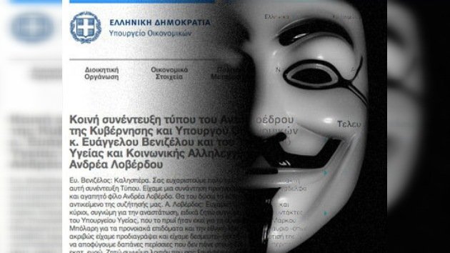 Anonymous ataca la web del Ministerio de Justicia griego y amenaza: "Solo es el comienzo"