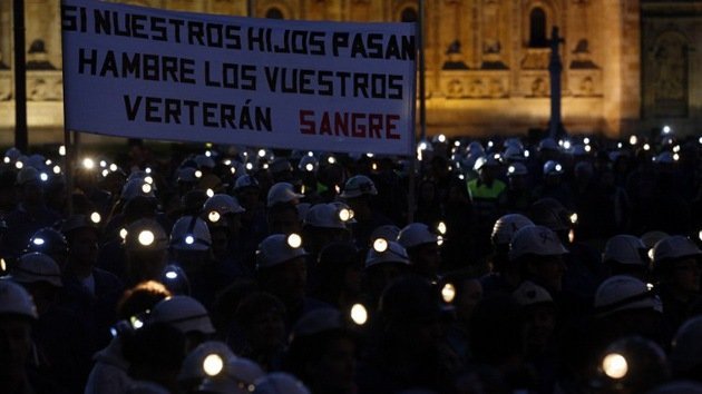 Mineros extranjeros visitan Asturias para apoyar la huelga de sus colegas españoles