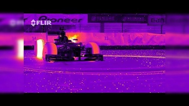 Impresionante: Graban el 'drift' de un bólido de Fórmula 1 con cámara térmica