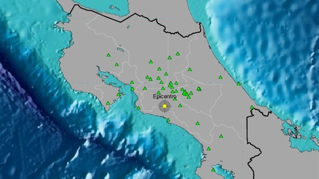 Registran sismo de magnitud 4,6 en Costa Rica
