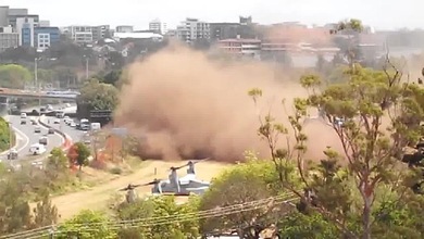 Torpe aterrizaje de la aeronave Osprey en el G20
