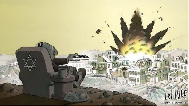 Ilustraciones reflejan la brutal operación israelí en Gaza