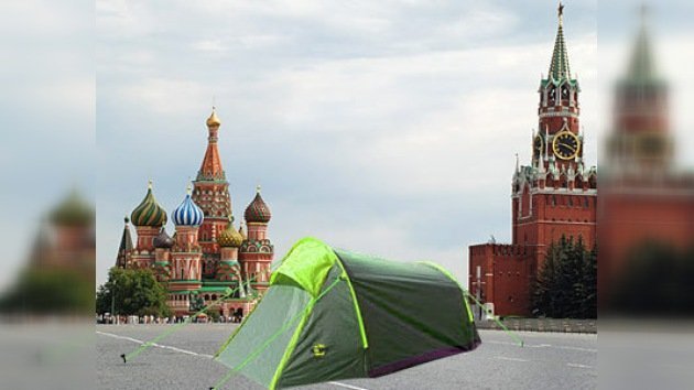 Tiendas de campaña en pleno centro de Moscú