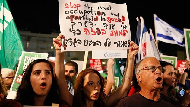 FOTOS: Los partidarios de la paz con Gaza se manifiestan en Tel Aviv