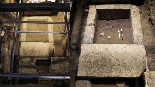 Fotos, video: Encuentran el primer esqueleto humano en tumba griega de Anfípolis