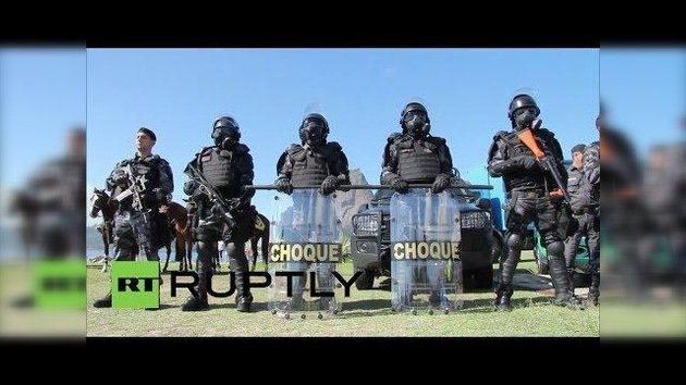 La Policía Militar de Brasil se prepara para enfrentarse a las protestas contra la Copa del Mundo