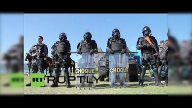 La Policía Militar de Brasil se prepara para enfrentarse a las protestas contra la Copa del Mundo
