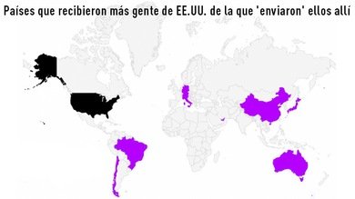Mapa: Australia, Brasil y Alemania, países de éxodo desde EE.UU.