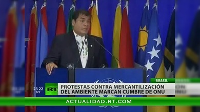 Protestas contra mercantilización del ambiente marcan cumbre de la ONU