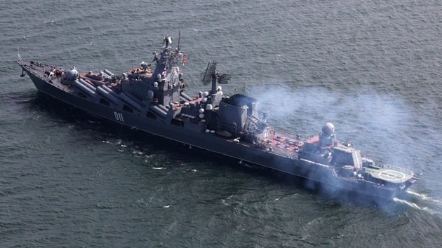Dos buques insignia de la Armada de Rusia llegan al mar Mediterráneo