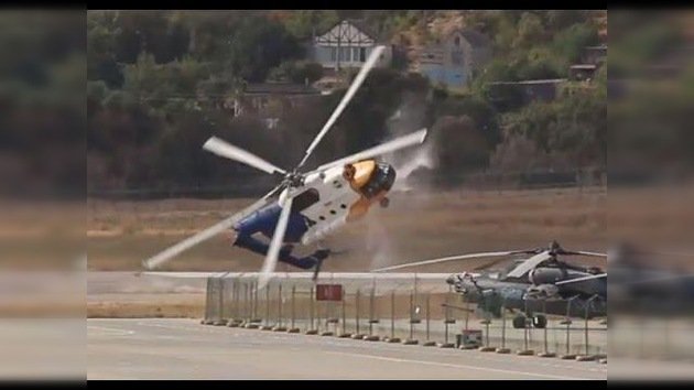 Momento del accidente de un helicóptero Mi-8 en el sur de Rusia