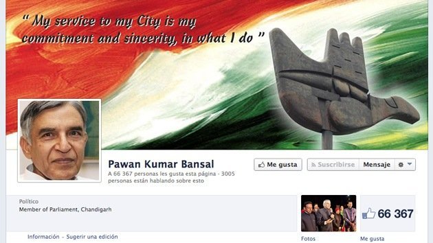 Un exministro indio llama a la Policía por la avalancha de 'me gusta' en su Facebook