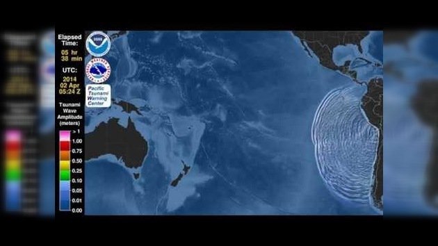 Una animación muestra el tsunami causado tras el terremoto en Chile y Perú