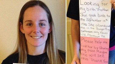 Busca en Facebook a su madre tras ser abandonada hace 27 años en un Burger King