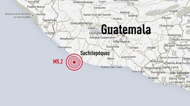 Un terremoto de magnitud 5,2 sacude la costa de Guatemala