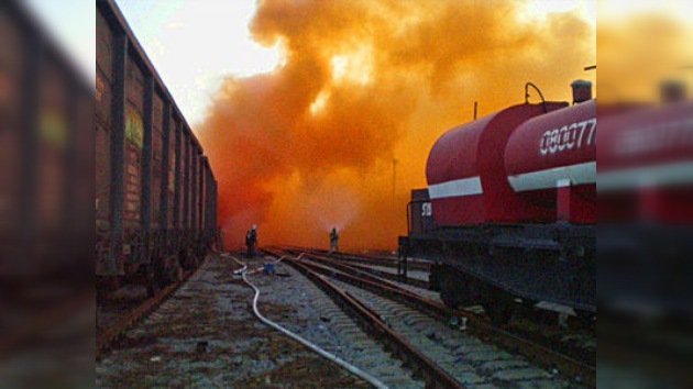 Frenado un peligroso vertido de bromo provocado en un tren en los Urales