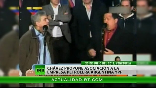 Chávez propone proyectos conjuntos a YPF de Argentina
