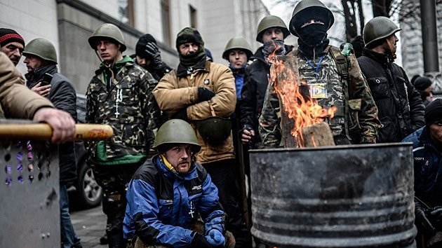Video: Rebeldes ucranianos reclaman el dinero prometido por los disturbios