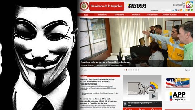Anonymous 'tumba' la web de la Presidencia de Colombia en nombre de la naturaleza