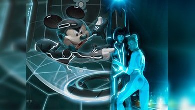 Playboy y Mickey Mouse al estilo 'Tron'