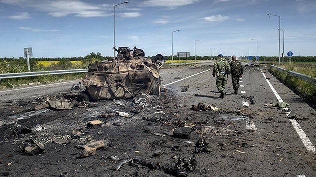 Autodefensas afirman haber encontrado en Lugansk  fragmentos de un misil balístico