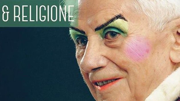 Una foto de Benedicto XVI con maquillaje genera grandes críticas en Italia