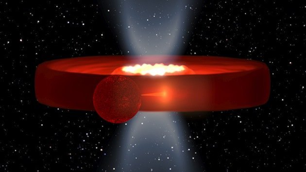 Peculiar estructura de un agujero negro situado de canto al descubierto