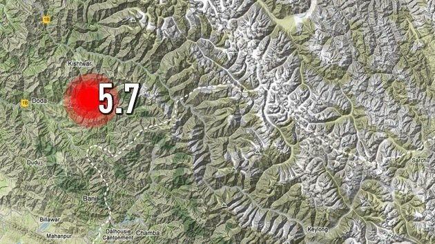 Un terremoto de magnitud 5,7 se registra en India