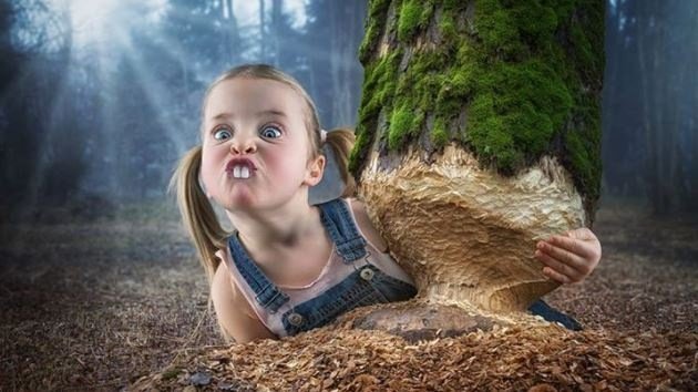 Padre 'organiza' a sus tres hijas aventuras de ensueño… con Photoshop