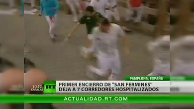 Primer encierro de “San Fermines” deja a 7 corredores hospitalizados