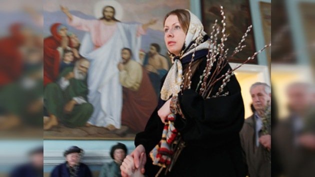 Los ortodoxos rusos festejan el "Domingo de Sauces"