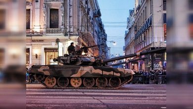 Ensayo en la Plaza Roja del desfile militar del 9 de mayo