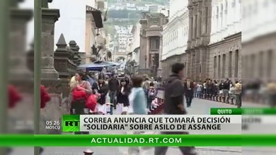 Correa anuncia que tomará una decisión "solidaria" sobre el asilo de Assange. 