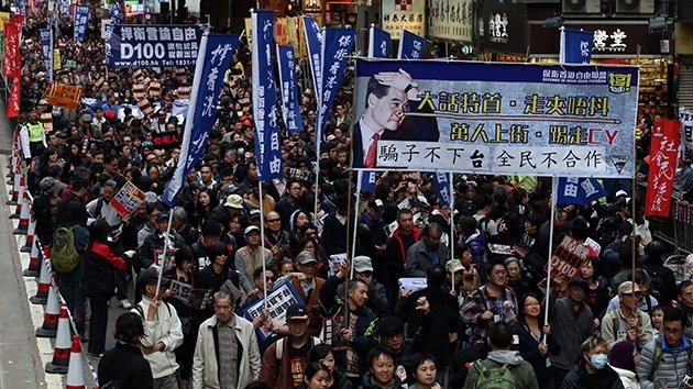 Fotos: Miles de personas marchan en Hong Kong en contra de un líder "Pinocho"