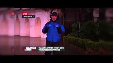 La patada de un meteorólogo a un bromista durante una conexión en directo